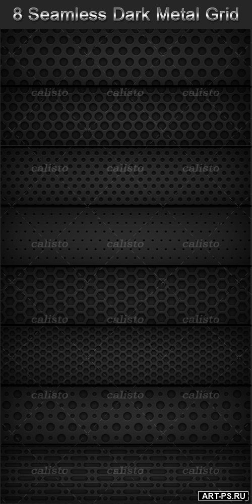 8 Seamless “Dark Metal Grid” Patterns - GraphicRiver