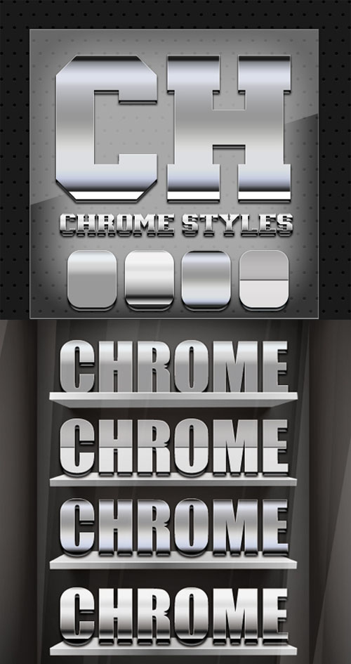 4 Удивительных Хромовых текстовых Стиля для Фотошопа