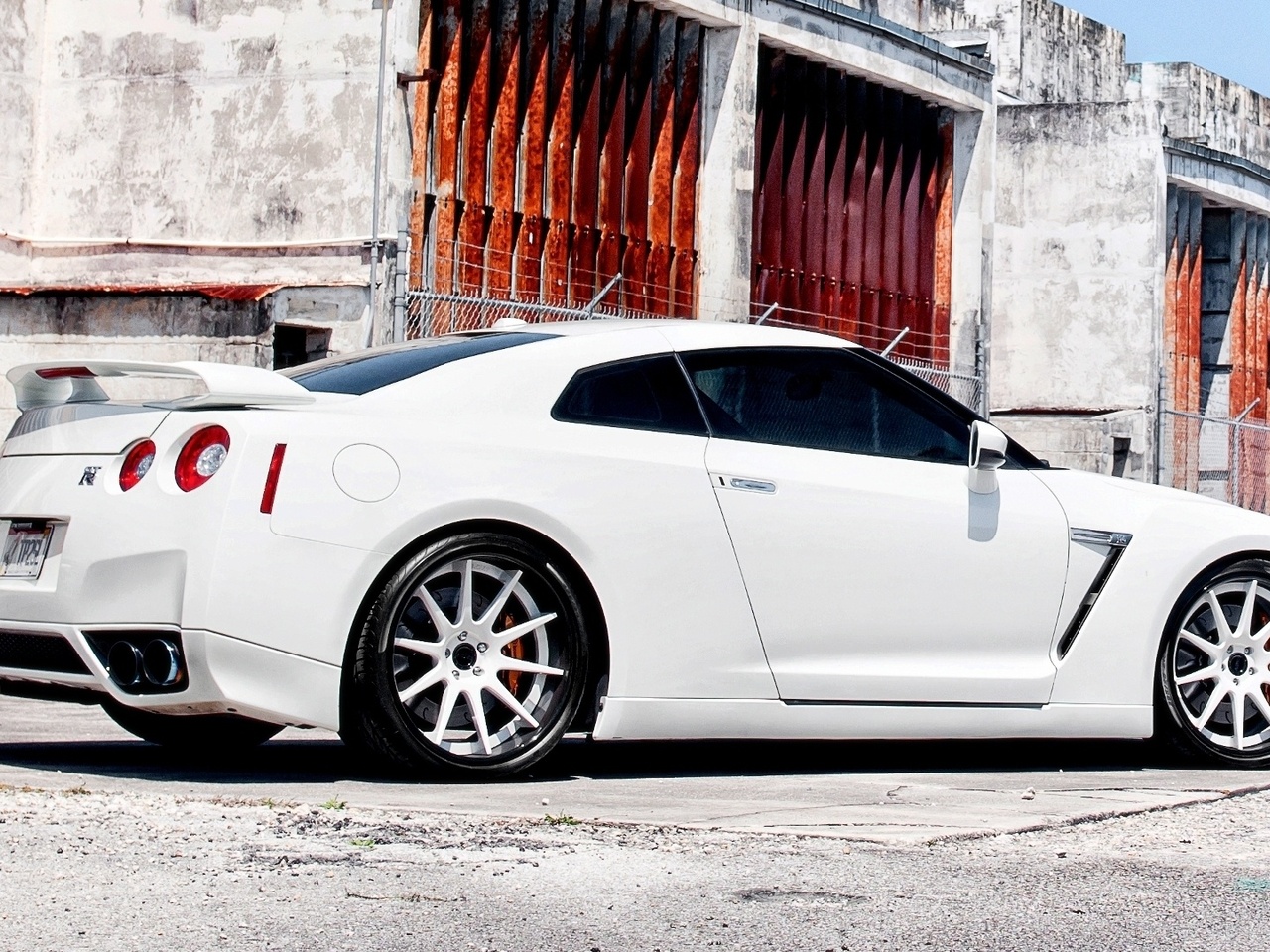 Сток на тему Машина Nissan GTR Белый White Спорт кар